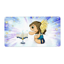 Menorah Angel Shipping Labels