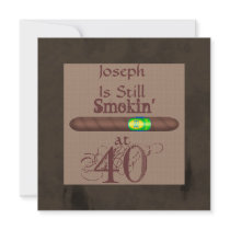 Men's 40th Birthday Cigar Invitations
