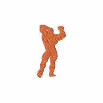 Mens Bodybuilding Pose Embroidered Polo Shirt