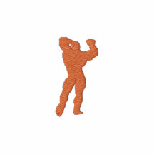 Mens Bodybuilding Pose Embroidered Polo Shirt