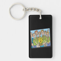 Mens Bowling Team Champions Acrylic Keychains
