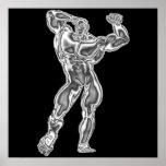 Mens Chrome Bodybuilder Poster posters