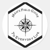 Men's field guide to everyday life logo round sticker