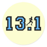 Mens half marathon round sticker