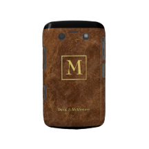 Mens Monogram Brown Marble Blackberry Case