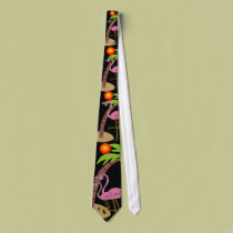 Men's Pink Flamingo's and Palm Trees Tie ties