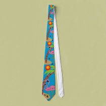 Men's Pink Flamingo's and Palm Trees Tie ties
