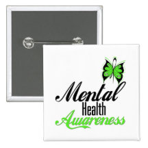 Mental Health Awareness Butterfly Button