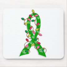 Mental Health Awareness Christmas Lights Ribbon Mousepad