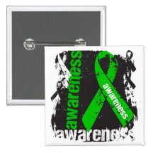 Mental Health Awareness Grunge Ribbon Pinback Buttons
