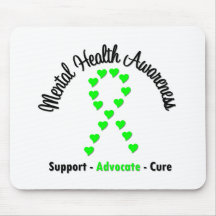 Mental Health Awareness Heart Ribbon Mouse Pads