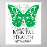 Mental Health Butterfly posters