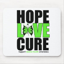 Mental Health - Hope Love Cure Mouse Pads