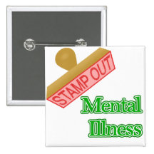 Mental Illness Green Pinback Button