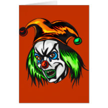Mentally Insane Evil Clown Greeting Card