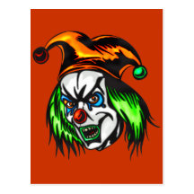 Mentally Insane Evil Clown Post Cards