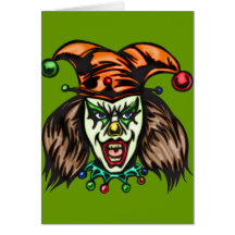 Mentally Unstable Evil Clown Greeting Cards