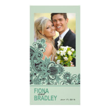 Menthe aztèque de Merci de Paisley Cartes Avec Photo
