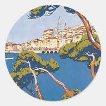 Menton Round Stickers