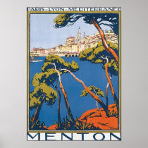 Menton Vintage Travel Poster