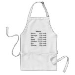 Menu, Bacon                                    ... Aprons