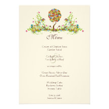 Menu de mariage d'arbre de fleur de patchwork bristol personnalisé