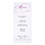 Menu élégant de mariage de manuscrit - pourpre faire-part