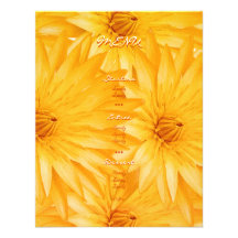 Menu templates - customizable yellow lillies invites