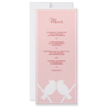 Menükarte für Ihr Hochzeitsmenü (rosa rot weiss) invitations