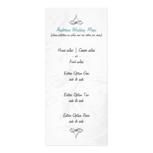 Menus élégants de mariage de rouleau cartes doubles