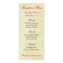 Menus faits sur commande de réception - rouge cartes doubles customisables