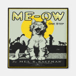 Meow Cat Art - Vintage Fridge Magnet