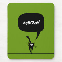 meow kitty green 1 mousepad