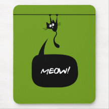 meow kitty green 2 mousepad
