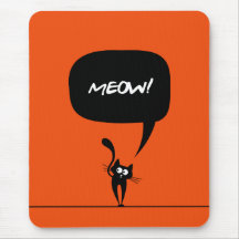 meow kitty orange 1 mousepad