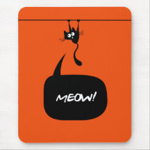 meow kitty orange 2 mousepad