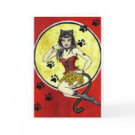 'Meow' Pin-Up Girl Card