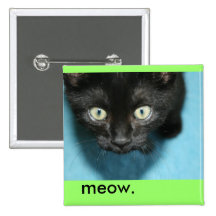 meow. pinback button