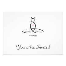 Meow - Regular style text. Personalized Invite