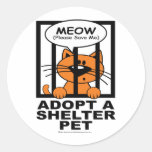 Meow (Save Me) Round Stickers