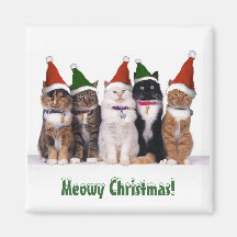 "Meowy Christmas!" Cats In Hats Fridge Magnets