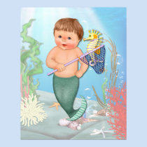 MerBoy  with Seahorse posters