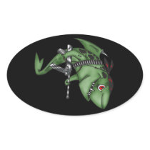 Mercenary Fish Oval Stickers