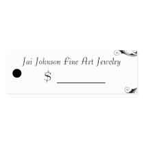 Merchandise Price Tags (Black & White Swirl) Business Card Templates