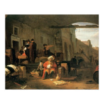 Merchants from Holland and the Middle East trading posters