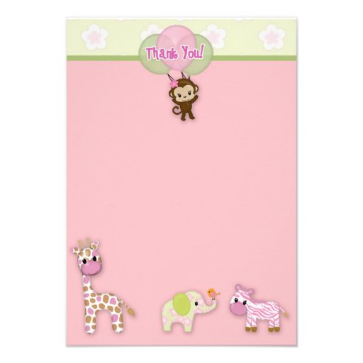 Merci animal 3,5" de baby shower de jungle de fill faire-part personnalisés