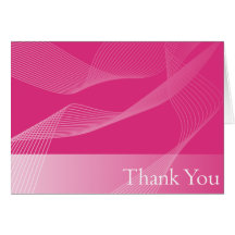 Merci avec le rose de vague carte de vœux