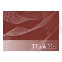Merci avec le rouge de vague cartes de vœux