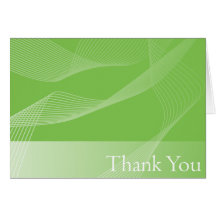 Merci avec le vert de vague cartes de vœux