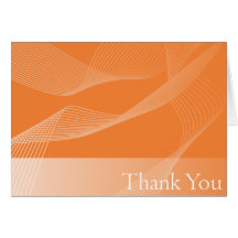 Merci avec l'orange de vague cartes de vœux
